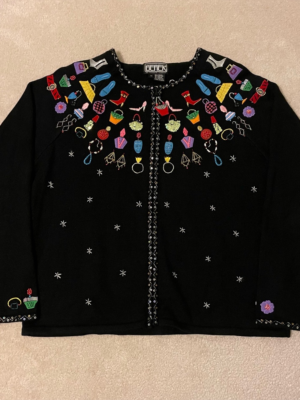 Berek vintage(90’s) zip cardigan sweater-medium EUC